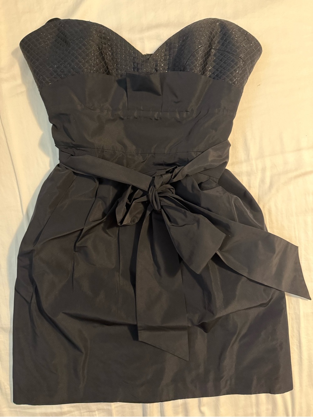 BCBGMaxAzria Strapless Black cocktail Dress with Waist Bow